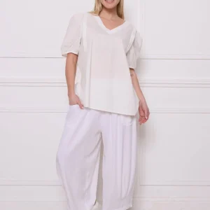 Blouse unie en coton