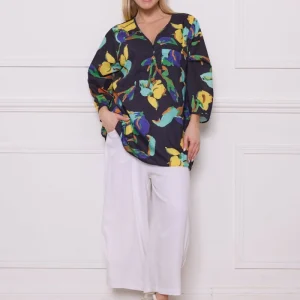 Blouse fleurie en coton rayonne
