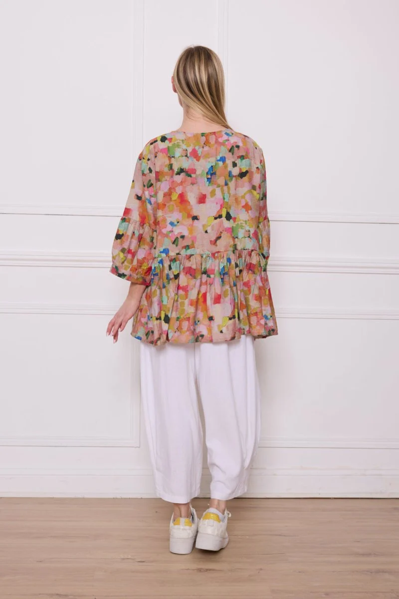 Blouse orange à motifs - Imagen 4