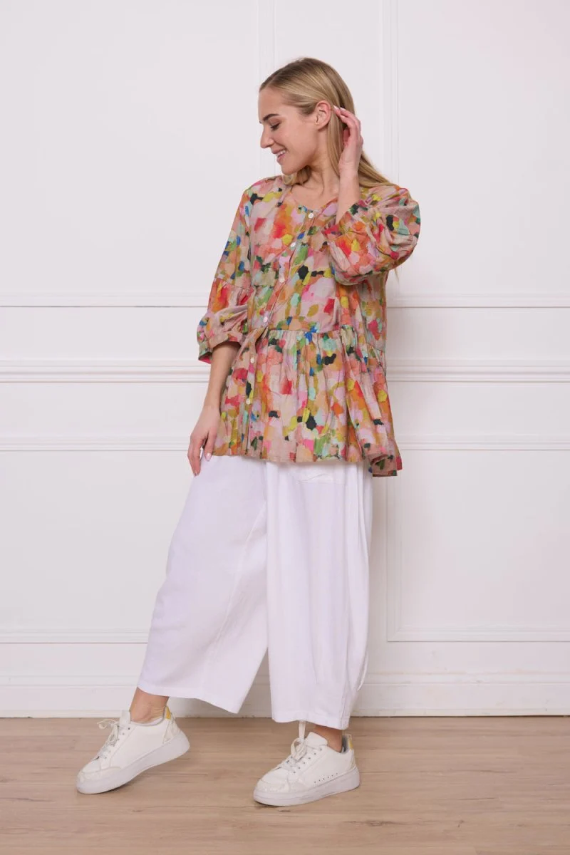Blouse orange à motifs - Imagen 3