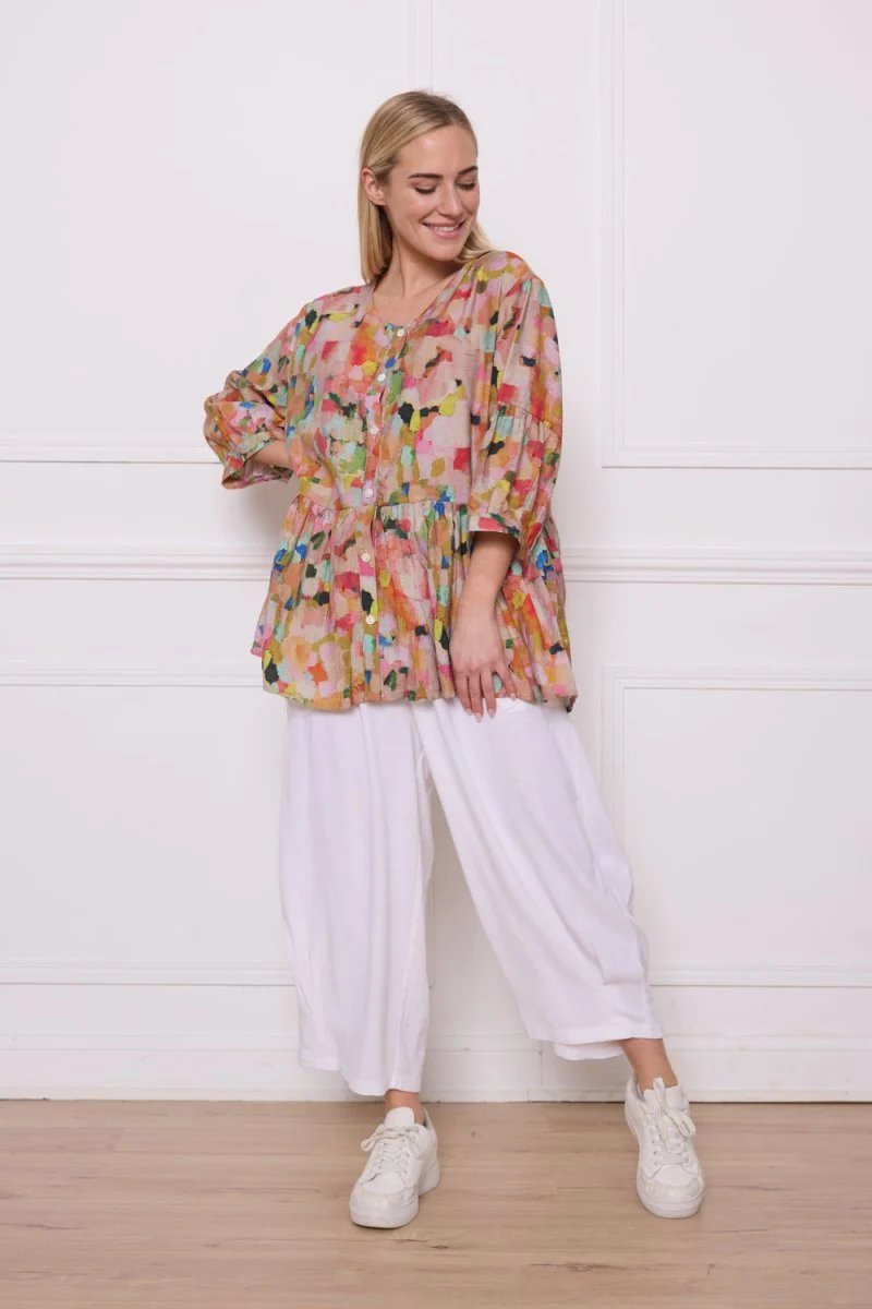 Blouse orange à motifs - Imagen 2