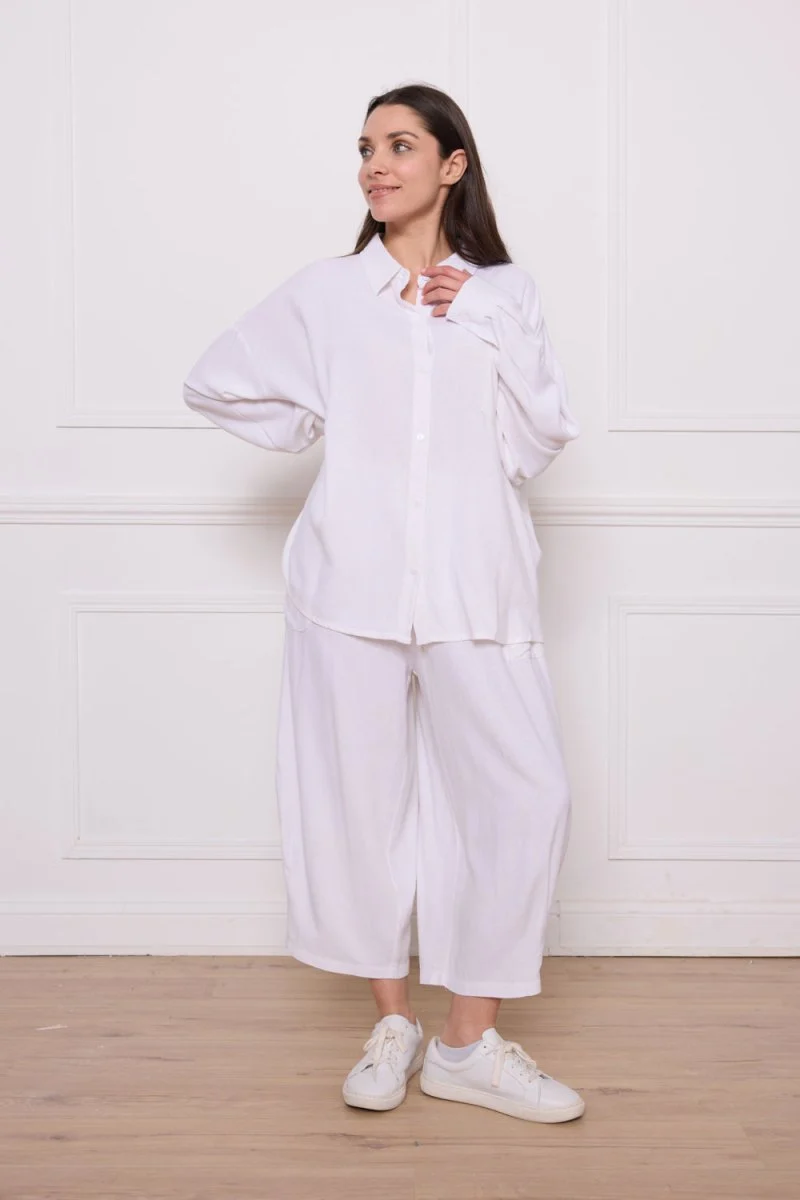 Blouse en lin et viscose
