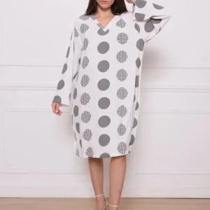 Robe polyester à motifs ronds