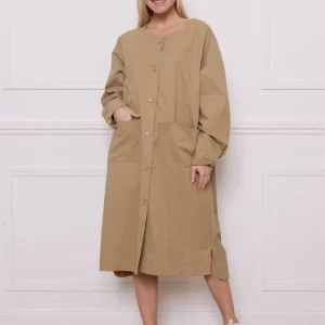 Manteau long léger en coton et nylon