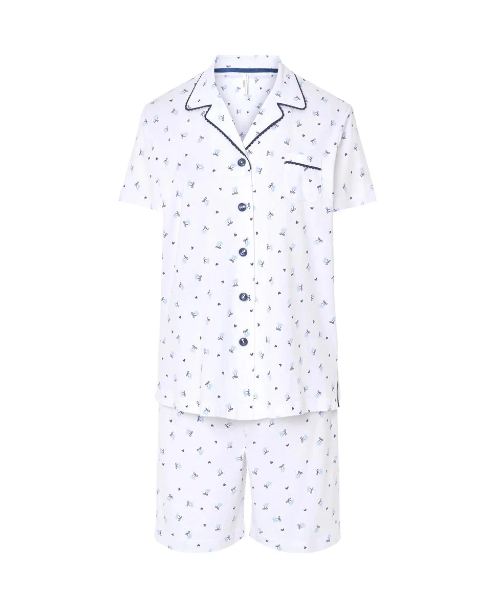 Pijama camisero corto de mujer estampado cerezas - Imagen 5