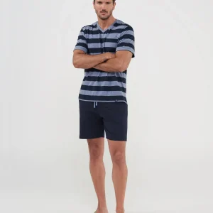 Pijama corto de hombre manga corta vigoré rayas