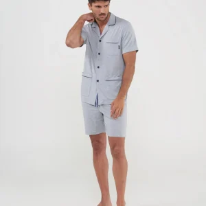 Pijama corto de hombre modal abierto con botones