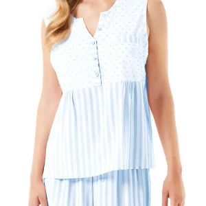 Pijama de mujer corto verano plumeti y rayas