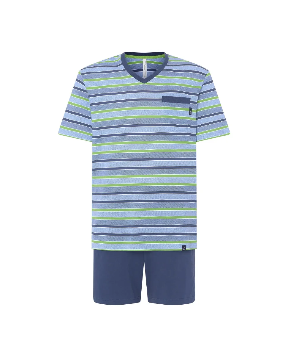 Pijama corto hombre rayas verdes - Imagen 6