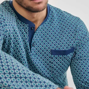 Pijama hombre largo invierno corbatero