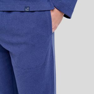 Pijama largo hombre invierno cuello pico marino