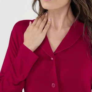 Pijama mujer largo modal granate
