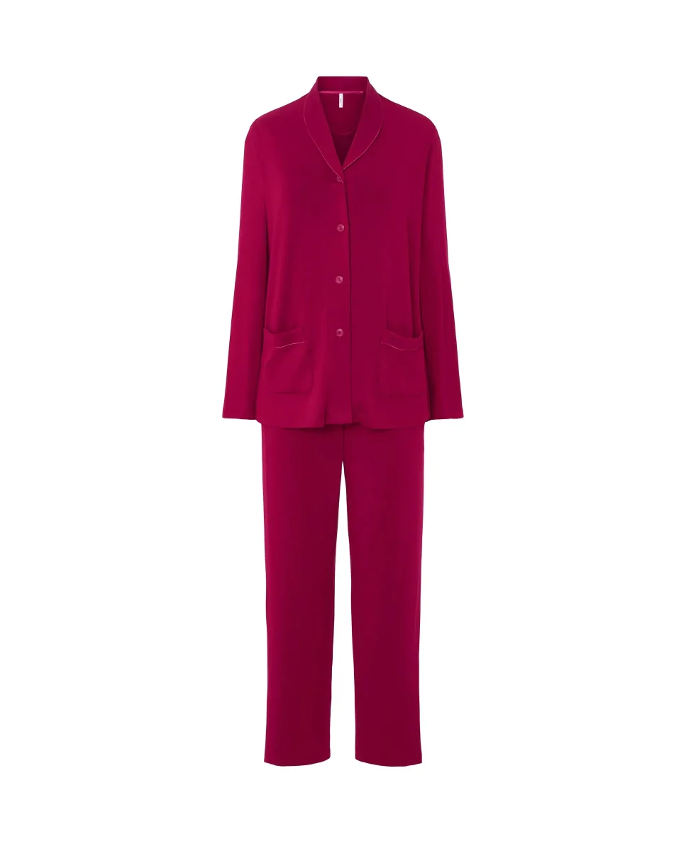 Pijama mujer largo modal granate - Imagen 5