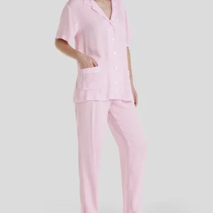 Pijama mujer largo jaquard topitos