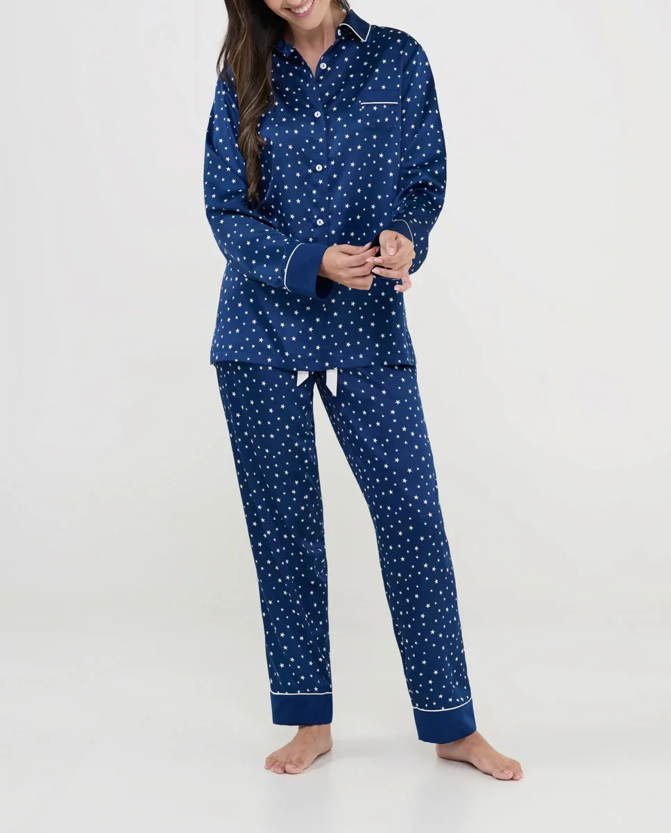 Pijama mujer navidad raso estrellas - Imagen 3
