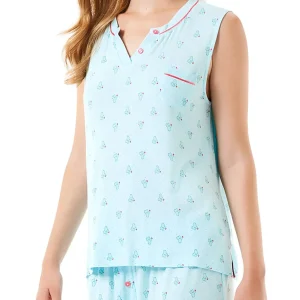Pijama de mujer corto sin mangas cactus