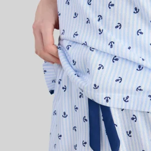 Pijama mujer largo manga corta anclas
