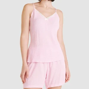 Pijama corto tirantes jaquard topitos
