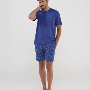 Pijama verano de hombre pantalón corto tortugas