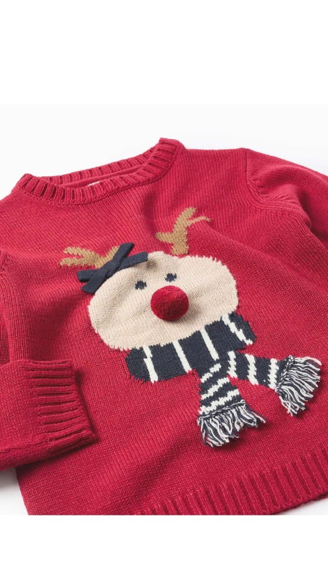 Jersey rojo niña Zippy con reno navideño - Imagen 3