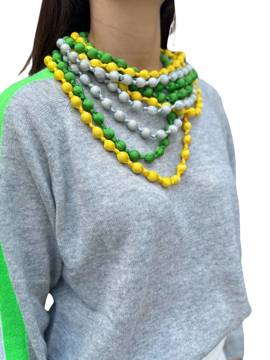 Collar Il Baco Da Seta Bolas Seda Verde Perico 6.4 - Imagen 7