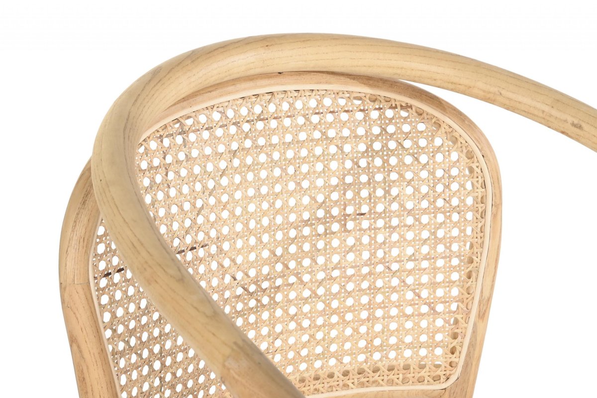 Silla de Comedor Olmo y Ratán Natural con Reposabrazos - Imagen 4