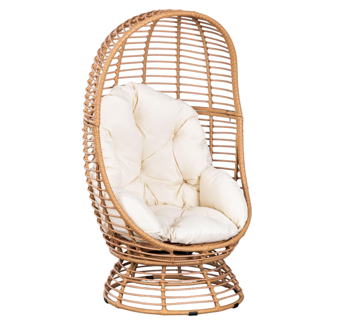 Sillón Giratorio de Exterior de Ratán Sintético y Hierro - Imagen 2