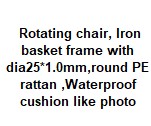Sillón Giratorio de Exterior de Ratán Sintético y Hierro - Imagen 3