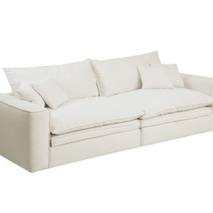 Sofá Modular de Lino y Pluma Natural Crudo 296cm