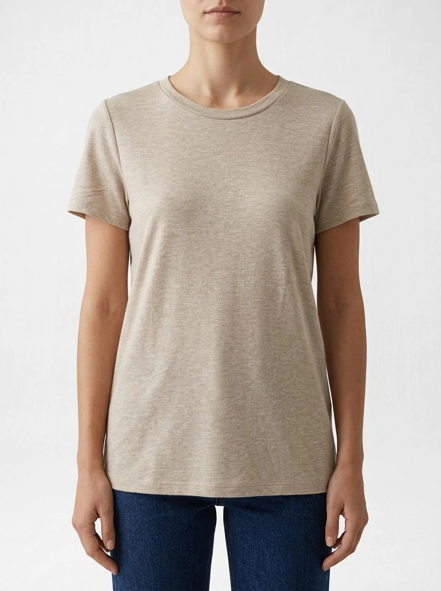 Camiseta Majestic Pinza Detras Beige