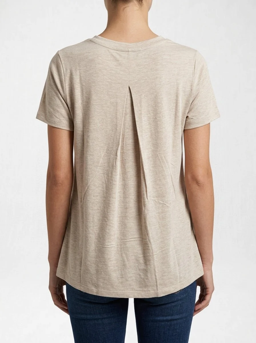 Camiseta Majestic Pinza Detras Beige - Imagen 4