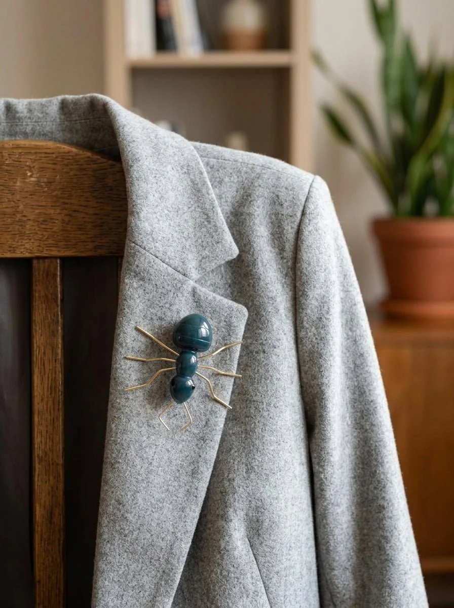 Broche Il Baco Da Seta Hormiga Azul - Imagen 3
