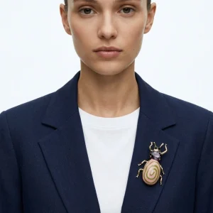 Broche Il Baco Da Seta Insecto Rosa