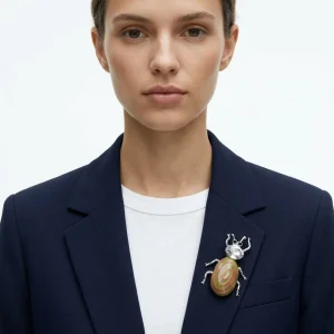 Broche Il Baco Da Seta Insecto Verde