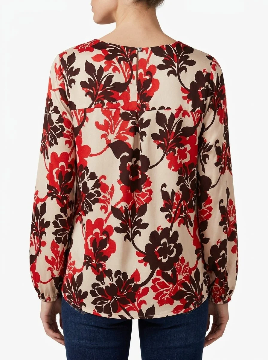 Blusa Justmine Flores Rojo - Imagen 3