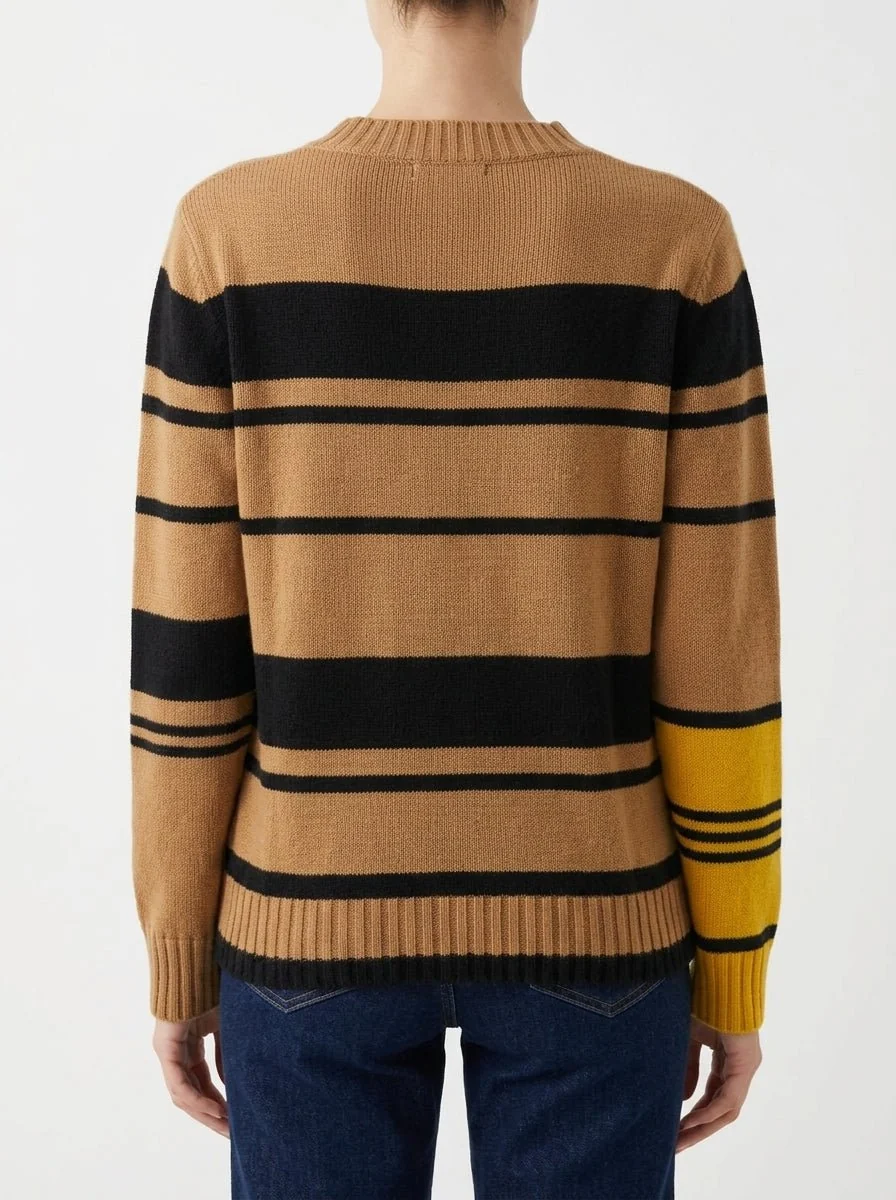 Jersey Floor Rayas Bicolor Camel - Imagen 3