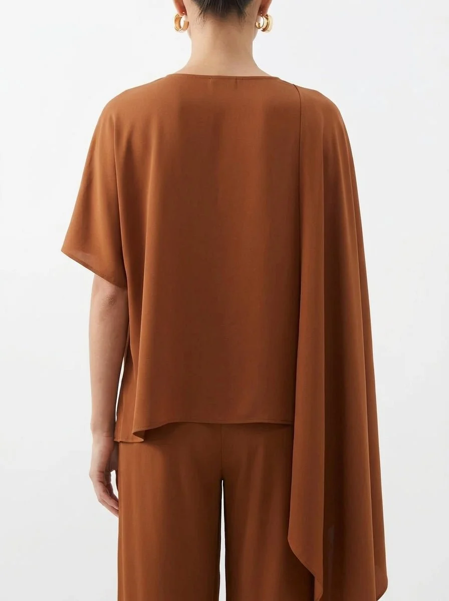 Camisa Poncho Sissi Otto Style Camel - Imagen 6