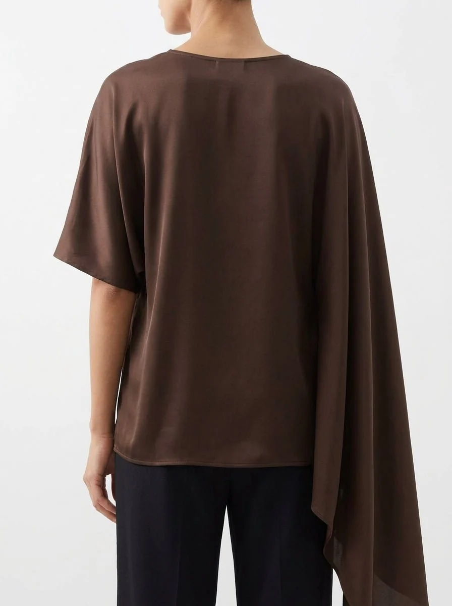 Camisa Poncho Sissi Otto Style Chocolate - Imagen 4