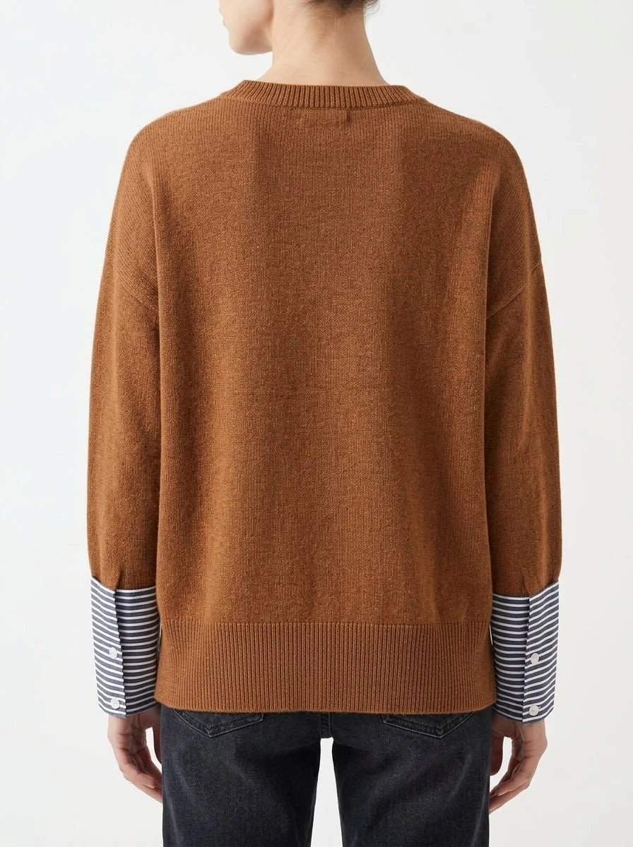 Jersey Whyci Milano Puños Camisa Camel - Imagen 4