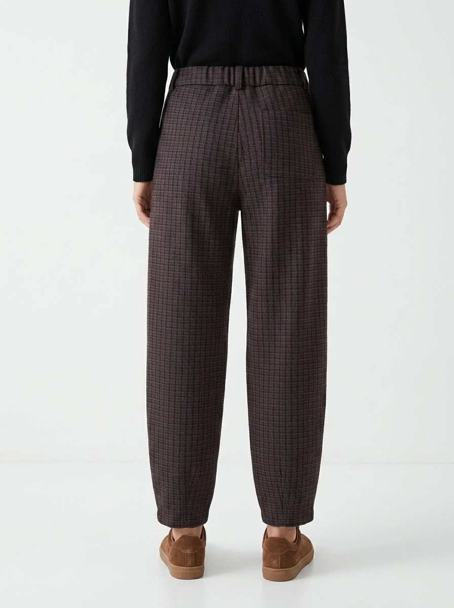Pantalón Andam Cuadros Marrón - Imagen 4