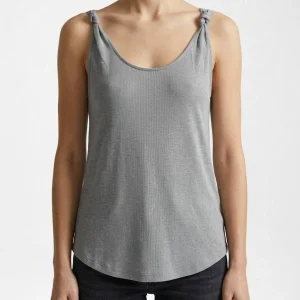 Camiseta Majestic Tirantes Nudo Gris