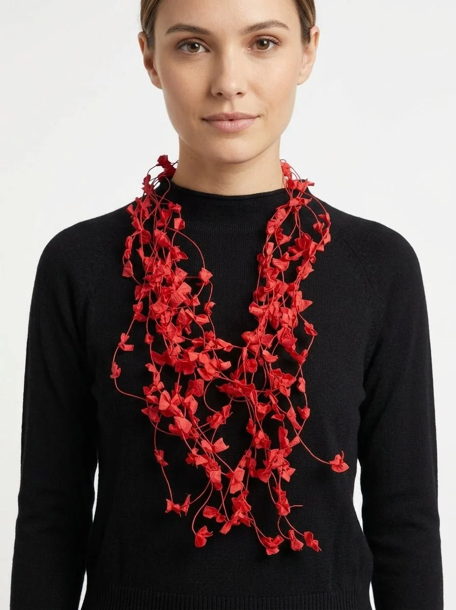Collar Ana Hagopian Loop Long Rojo
