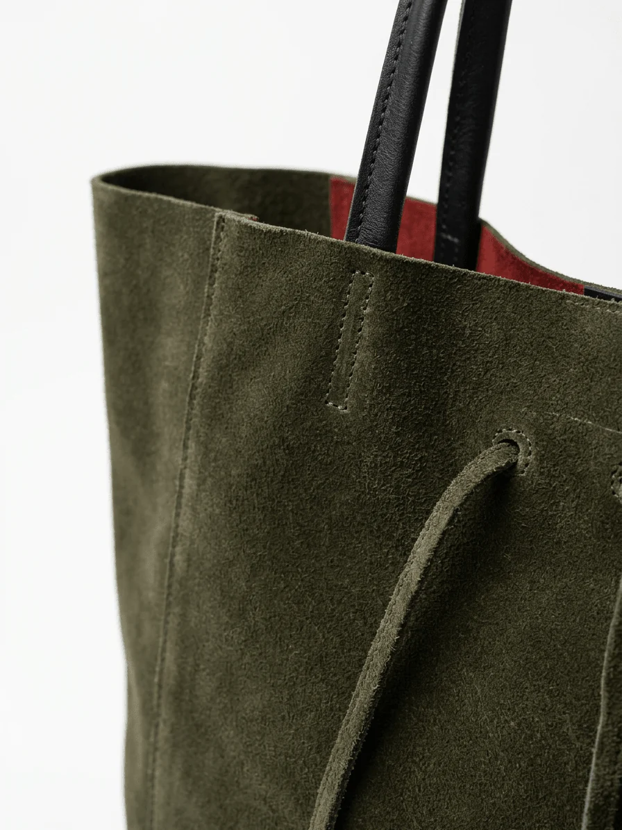 Bolso Maison Fanli Daim Caqui - Imagen 6