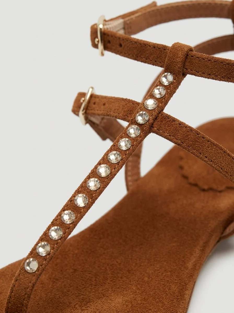 Sandalia Le Capresi Marina Strass Cuoio - Imagen 4