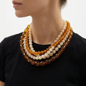 Collar Fabrizio Marcantelli Regina Crudo y Caramelo