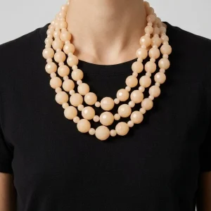 Collar Fabrizio Marcantelli Piedras 2 Tamaños Alternanda Mantequilla
