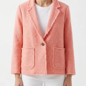 Chaqueta Base Milano Jaspeada Rosa Blanca