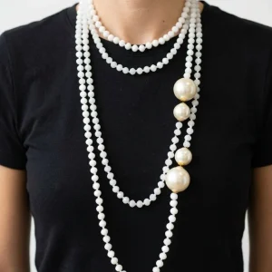 Collar Fabrizio Marcantelli Perlitas Bicolor 2 Blancos