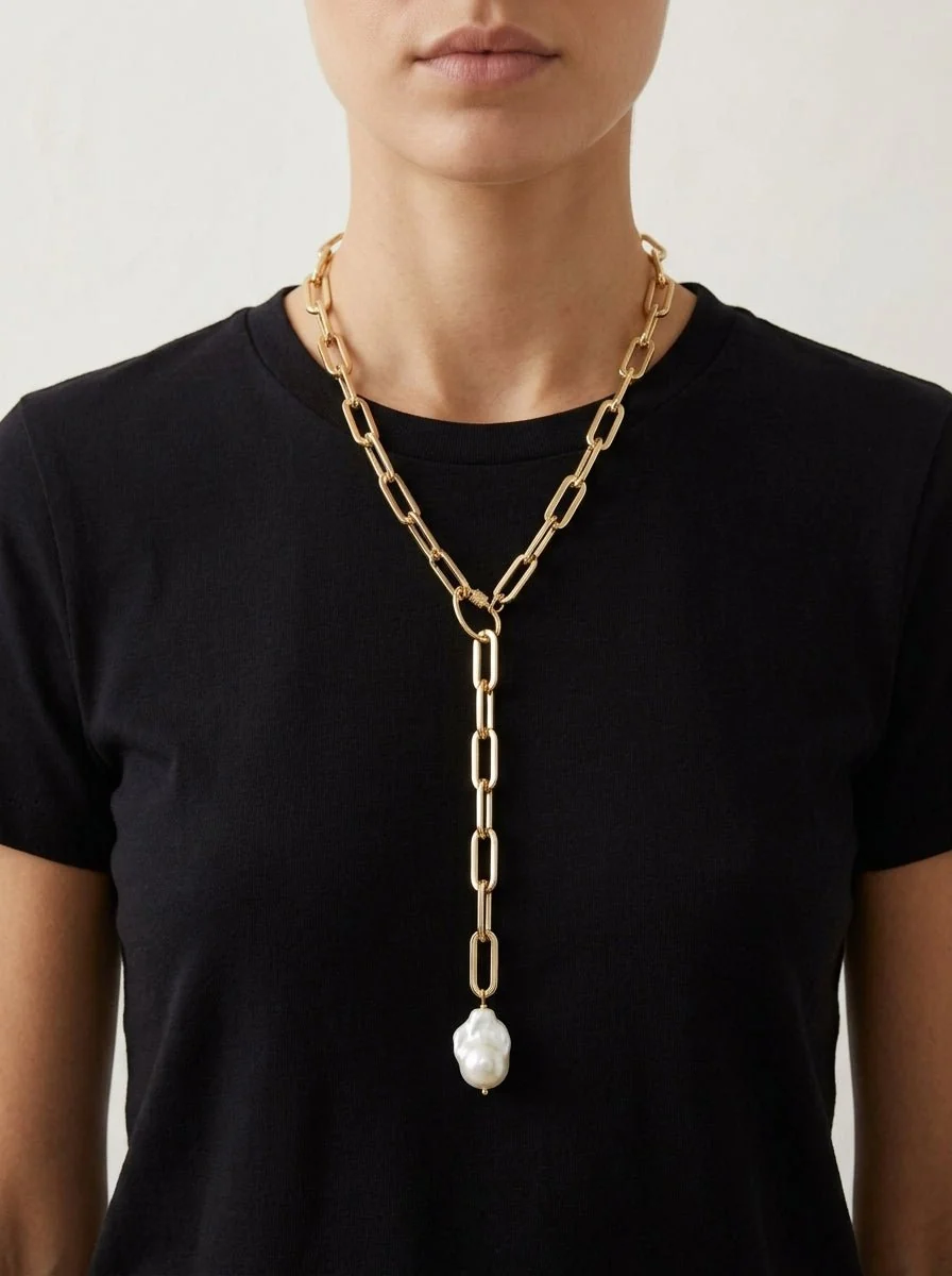 Collar Fabrizio Marcantelli Cadena Piedra Perla - Imagen 2
