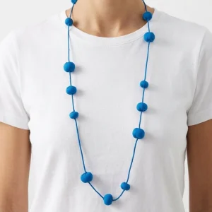 Collar Il Baco Da Seta Bolas De Seda Cocoon Azul